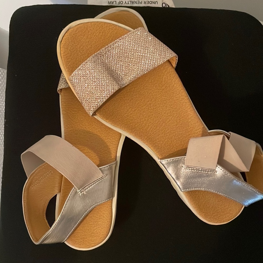 Metallic sandals